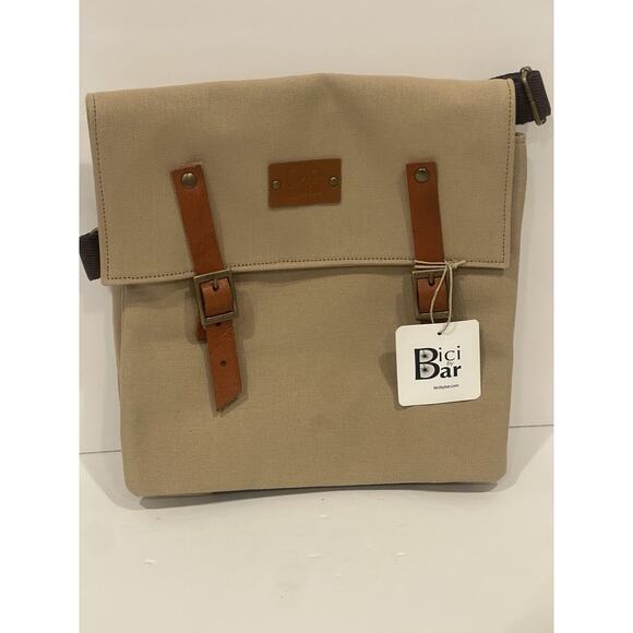 Bici By Bar | Messenger Duffle Bag | Overnight Travel Carry‎ On Bag | NWT | Tan - Picture 1 of 13